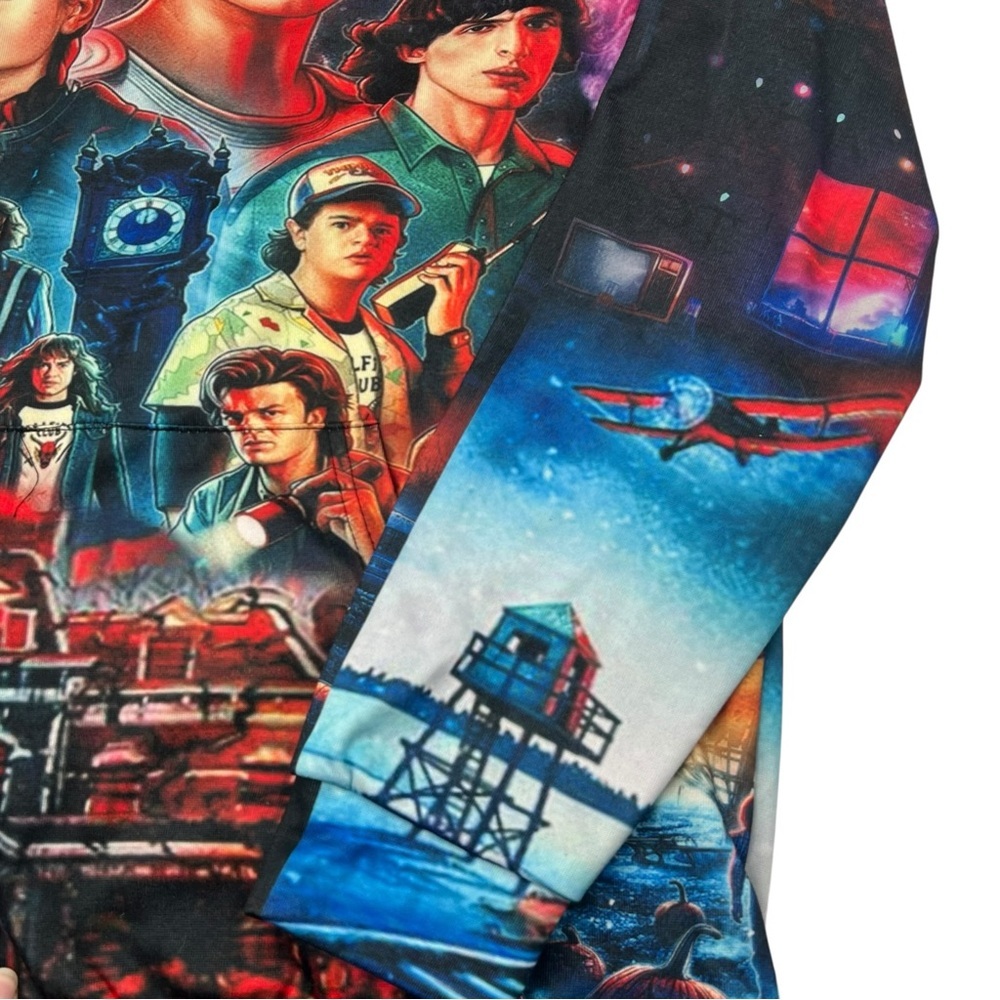 Stranger Things 3 Eleven Retro 80s All Over Print Unisex Hoodie Mens Large Style - Picture 5 of 8